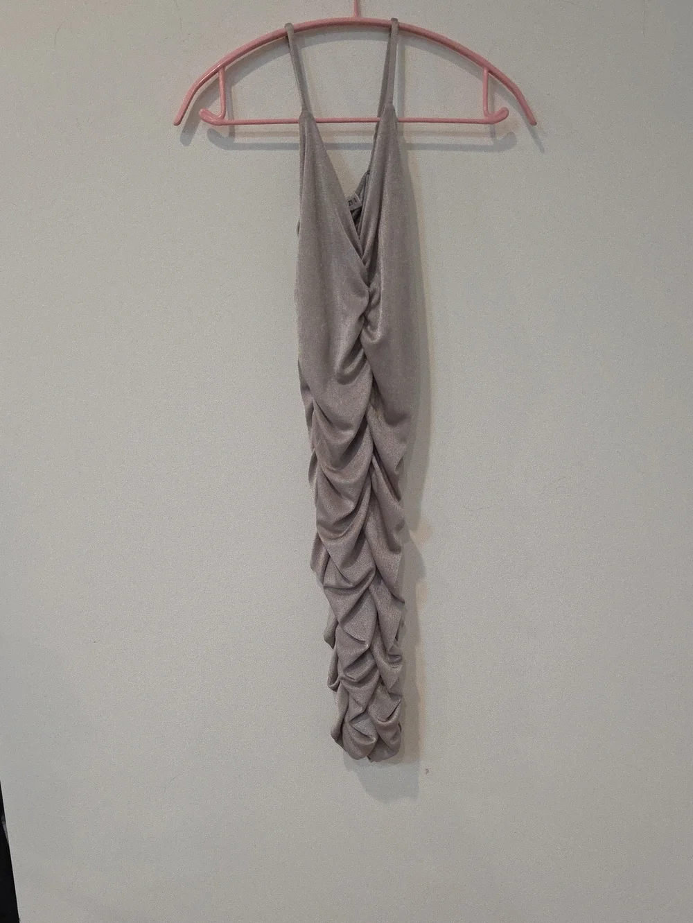 Popular 21 Shimmery Taupe Sleeveless V-Neck Dress NWOT